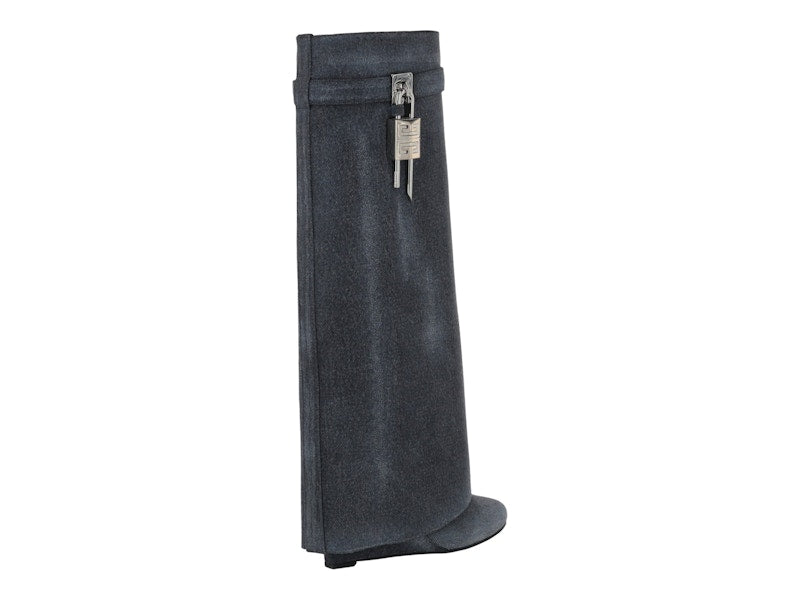 Givenchy Shark Lock Pant Boots Washed Denim Black (Women's)