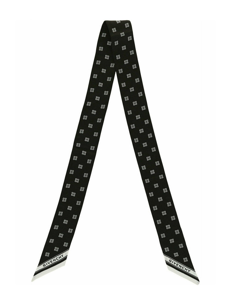 Givenchy Silk Monogram Bandeau Black White