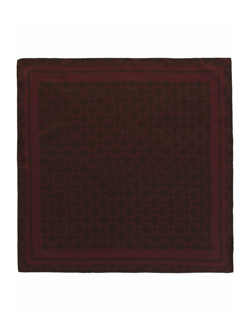 Givenchy Silk Monogram Scarf Burgundy