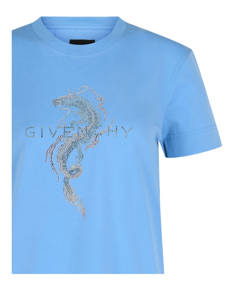 Givenchy Slim Fit Capricorn Dragon T-shirt Sky Blue