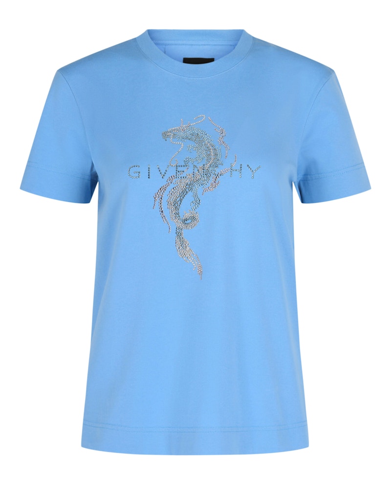 Givenchy Slim Fit Capricorn Dragon T-shirt Sky Blue