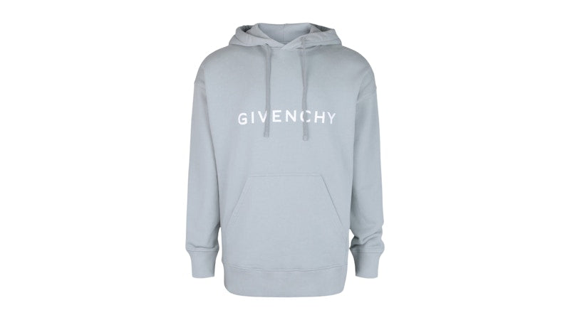 Givenchy Slim-Fit Logo Graphic Hoodie Mineral Blue