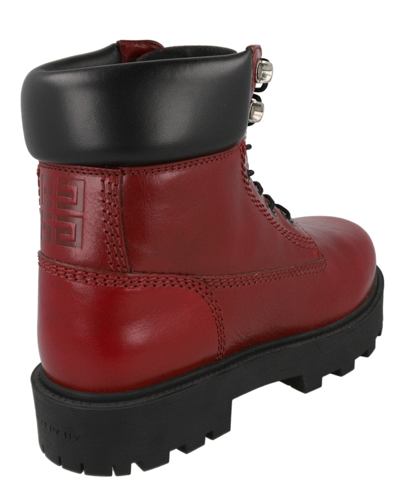 Givenchy Storm Lace-Up Boots Cherry