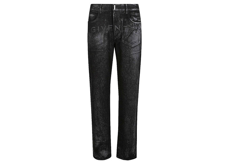 Givenchy Straight Reflective Painted Pattern Jeans Black/Grey