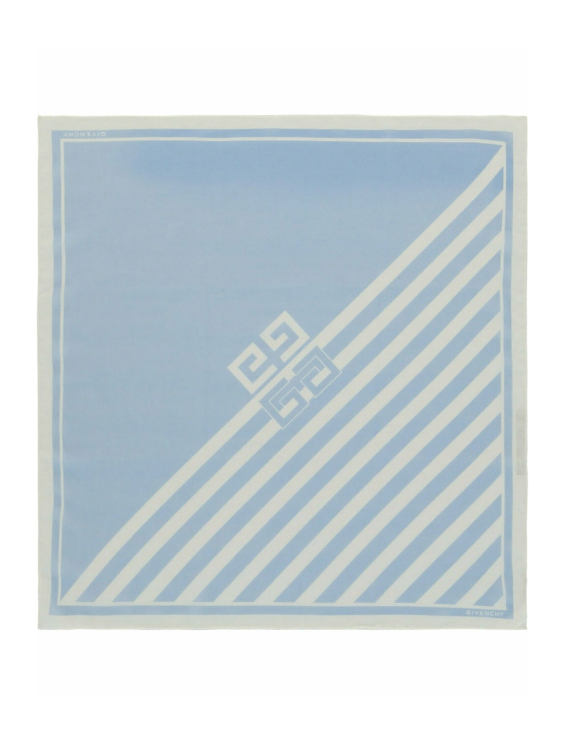 Givenchy Striped 4G Square Scarf Blue White