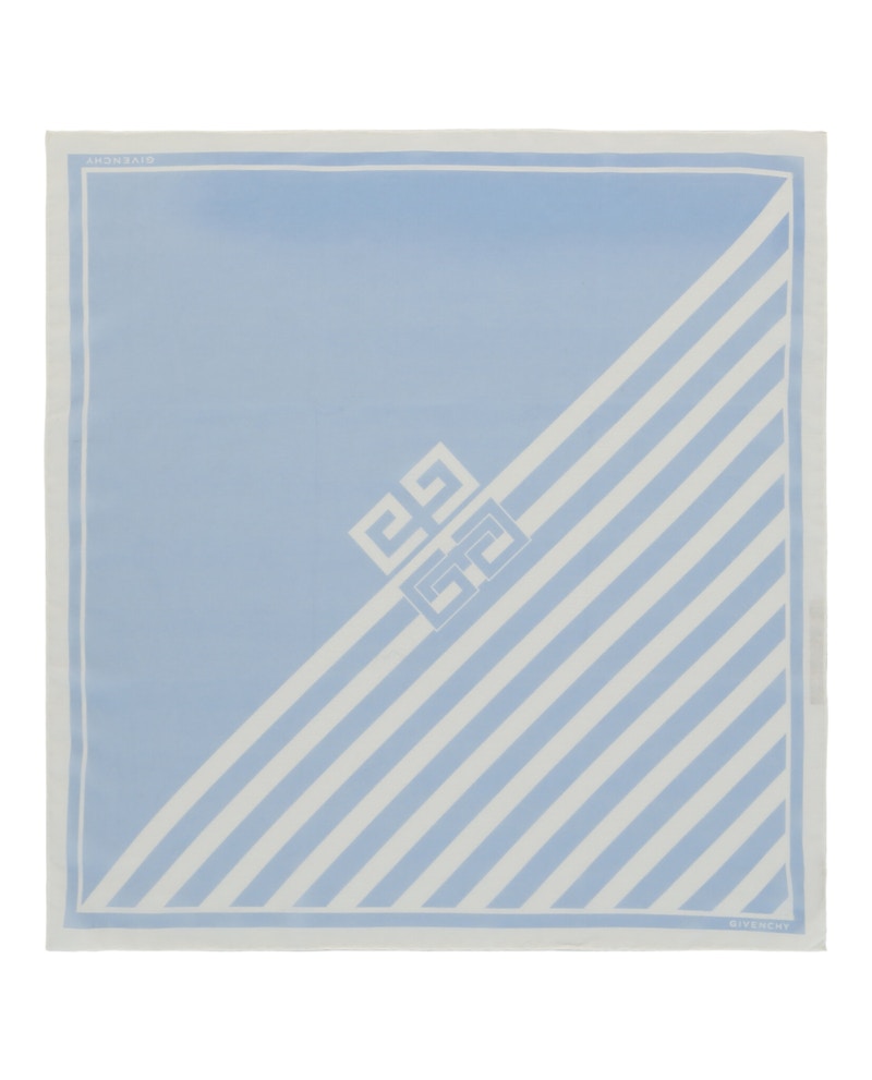 Givenchy Striped 4G Square Scarf Blue White