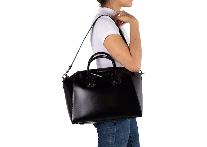 Givenchy Antigona Tote Shiny Lord Calfskin Medium Black