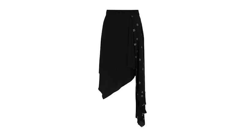 Givenchy Women's 4G Asymmetrical Skirt Black Silver