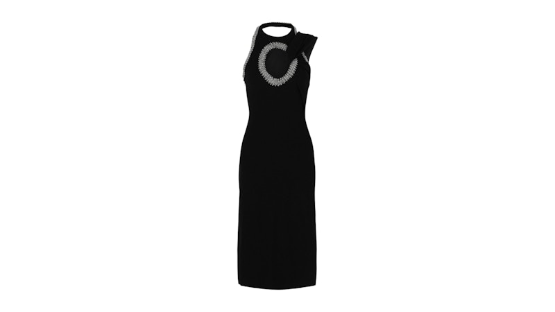 Givenchy Women's Crystal-Embellished Detail Cutout Dress Black Silver