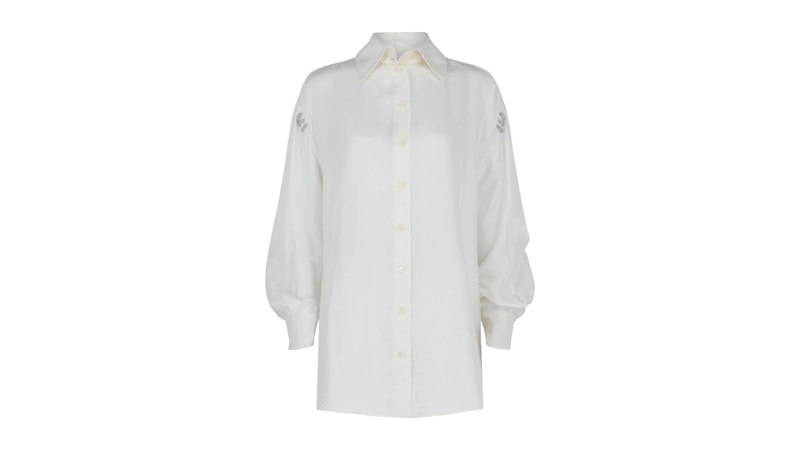 Givenchy Women's Crystal Embellished Silk Blouse White