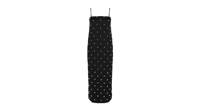 Givenchy Women's Embellished Crepe Midi Dress Black Silver