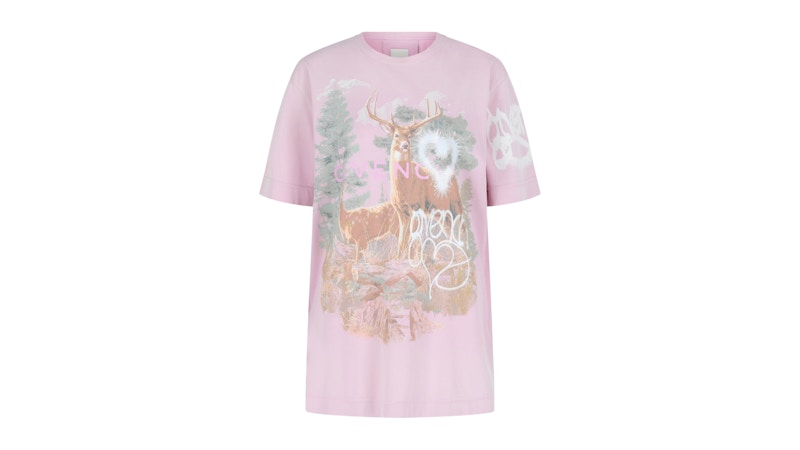 Givenchy Women's Forest Graphic Print T-Shirt Light Pink