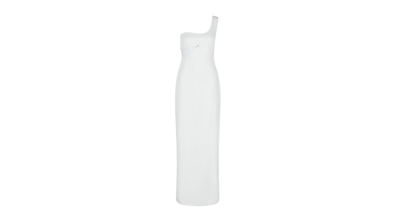Givenchy Women's One-Shoulder Cutout Gown Off White