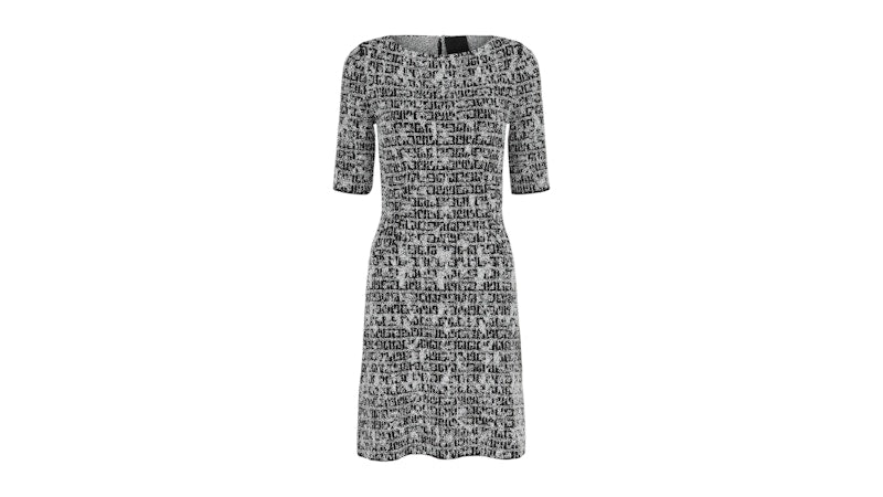 Givenchy Women's Tweed 4G Midi Dress Black White
