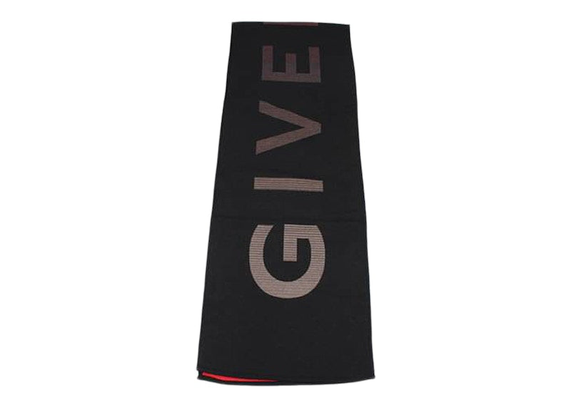 Givenchy Wool Gradient Logo Scarf Black/Multi Red