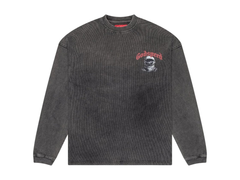 Godspeed Apollo 11 (1969) L/S Tee Grey Wash