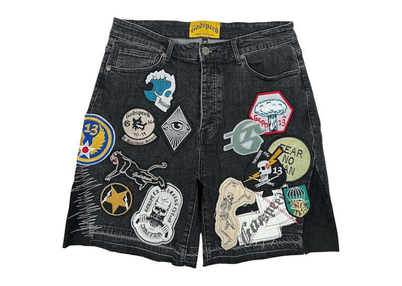 Godspeed Patchwork Denim V2 Shorts Black