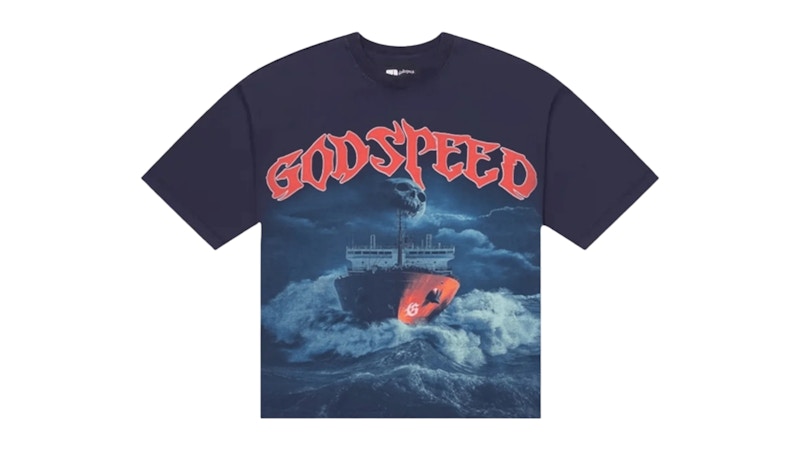 Godspeed Sea Sick T-shirt Navy