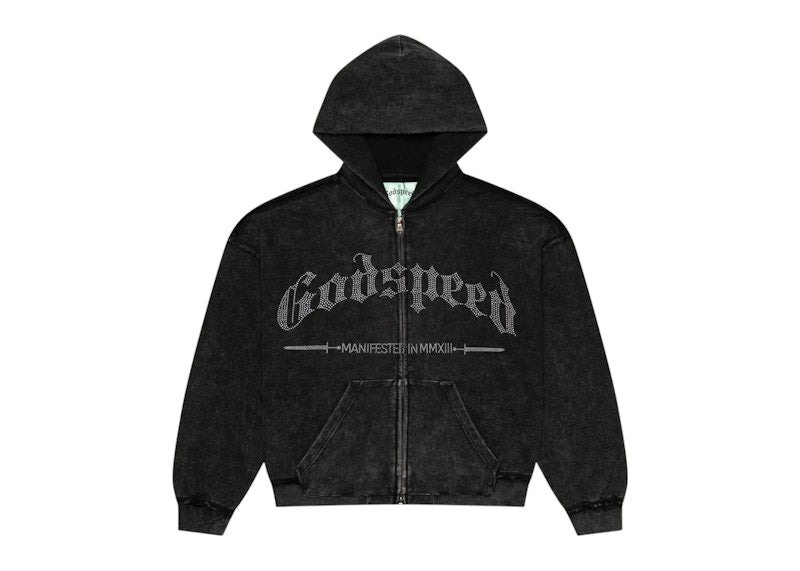 Godspeed Studded OG Logo Hoodie Black Wash