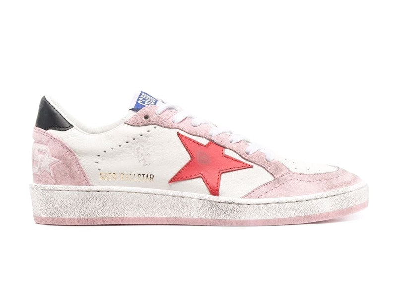Golden Goose Ball-Star low White Pink Red (Women's)