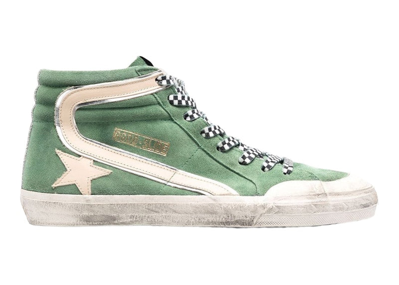 Golden Goose Slide Green White
