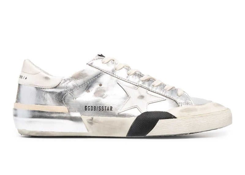 Golden Goose Super Star Metallic Finish Silver White Black