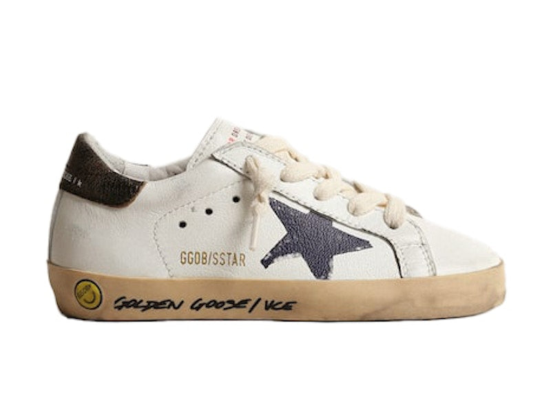 Golden Goose Super-Star Printed Star White Black (Young)