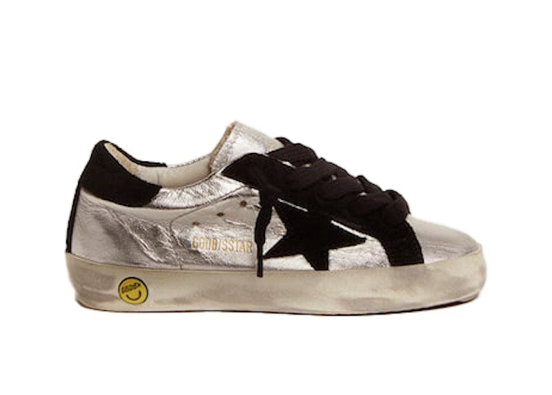 Golden Goose Super-Star Silver Black (Young)