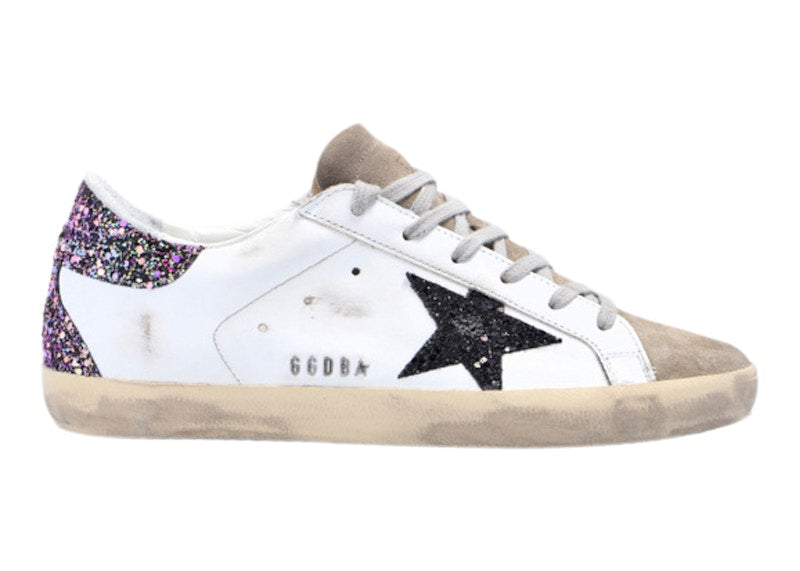 Golden Goose Super-Star White Black Multi Glitter (Women's)