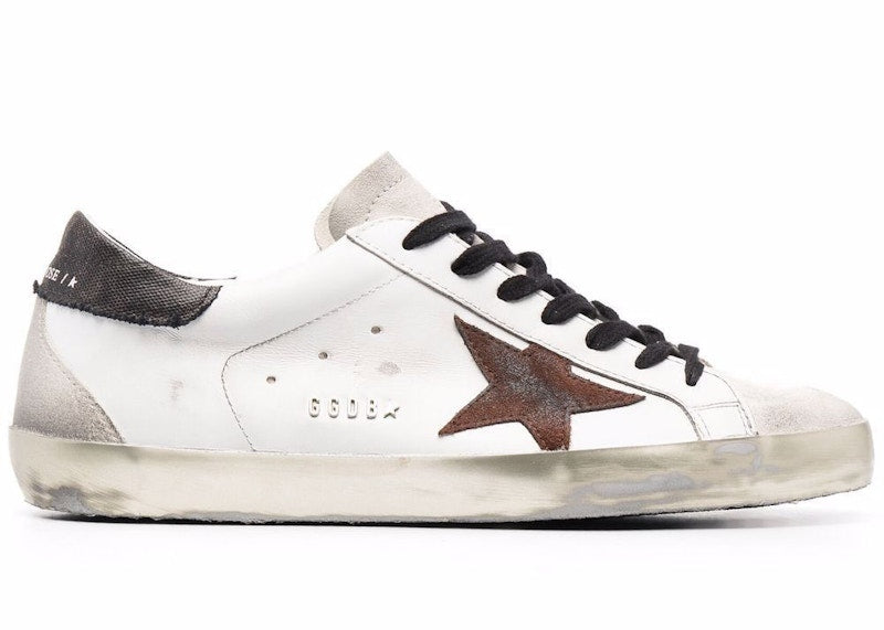 Golden Goose Super-Star White Brown Suede Patch
