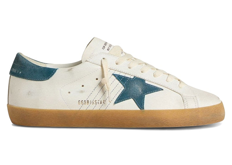 Golden Goose Super-Star White Petrol Blue