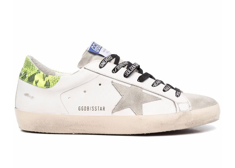Golden Goose Super-Star White Snake Skin Green