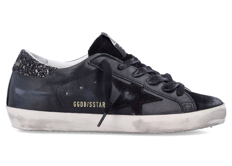 Golden Goose Superstar Black Glitter Heel (Women's)
