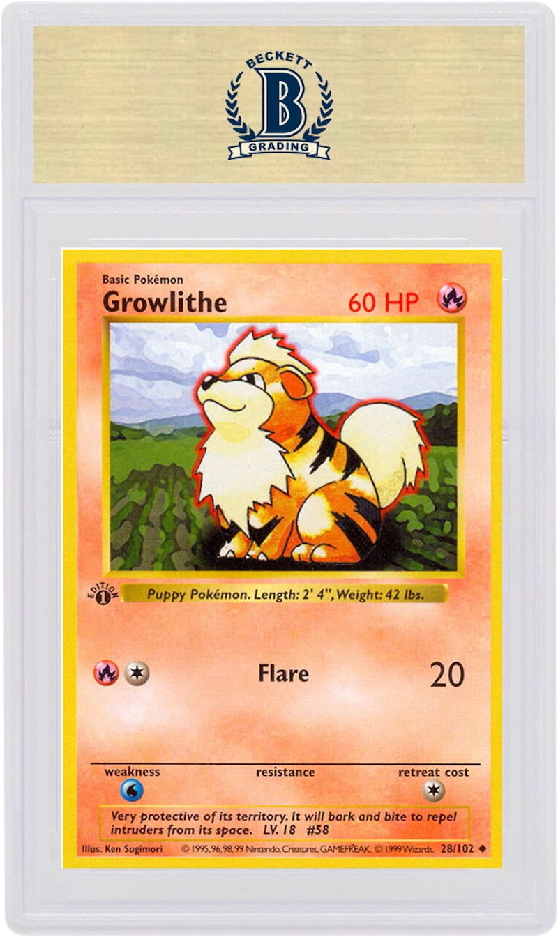 Growlithe 1999 Pokemon TCG Base Set 1st Edition #28/102 (PSA or BGS Graded)