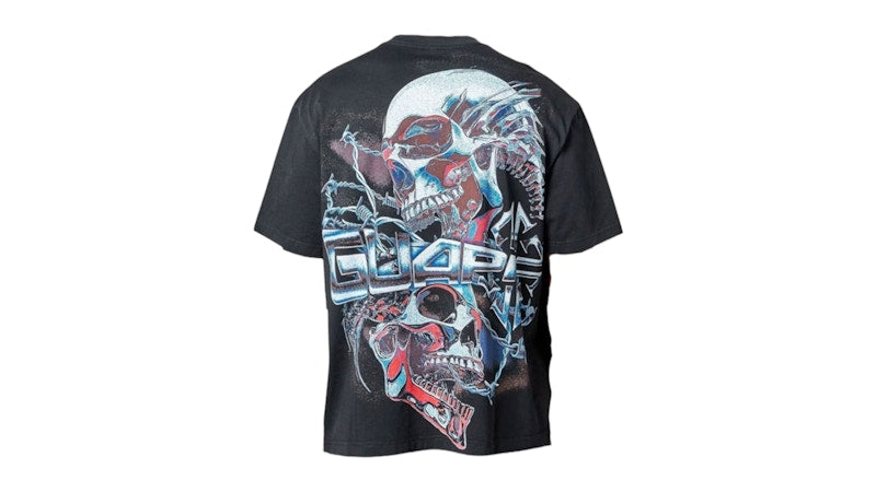 Guapi Chrome Skull Tee Black