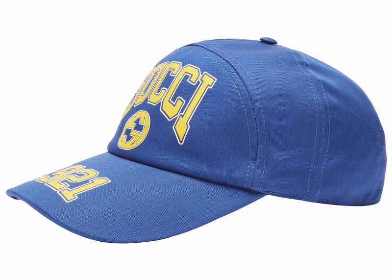 Gucci 1921 Logo Baseball Hat Blue