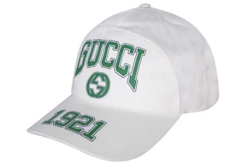 Gucci 1921 Logo Baseball Hat White/Green
