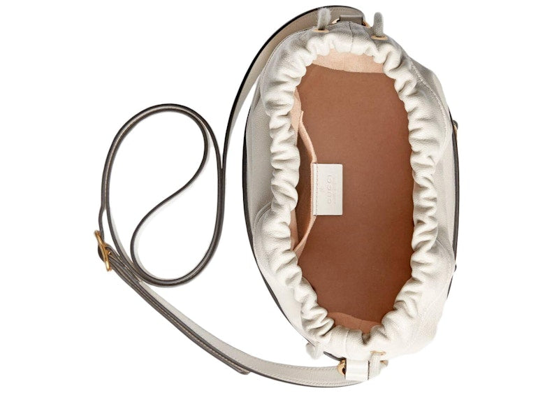 Gucci 1955 Horsebit Bucket Bag Small White