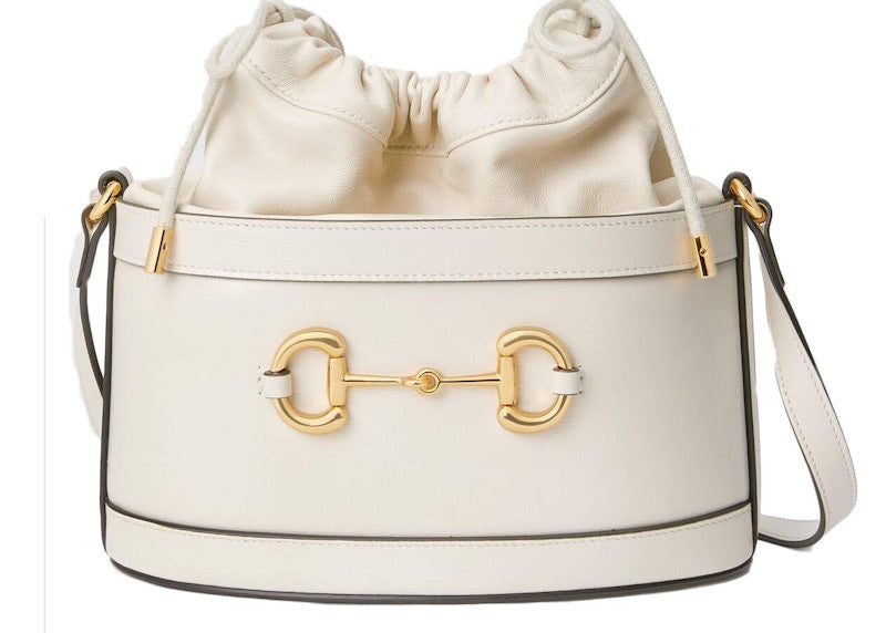 Gucci 1955 Horsebit Bucket Bag Small White