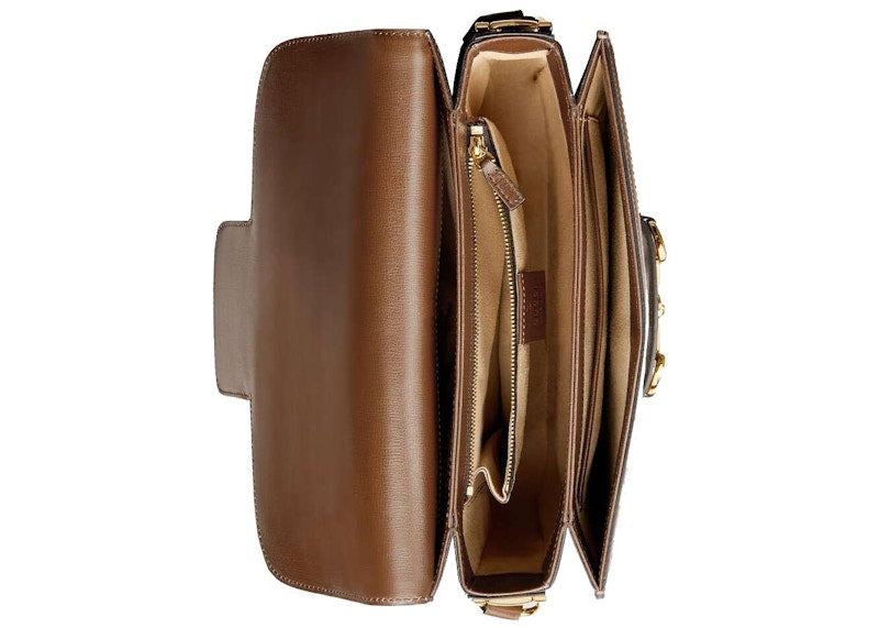 Gucci 1955 Horsebit Shoulder Bag Small Beige/Brown