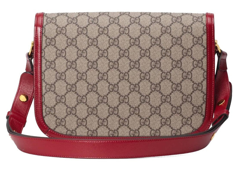 Gucci 1955 Horsebit Shoulder Bag Small Beige/Red
