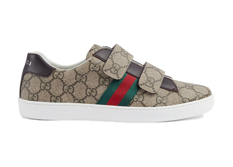 Gucci Ace Strap Sneaker Beige Ebony (Teen)