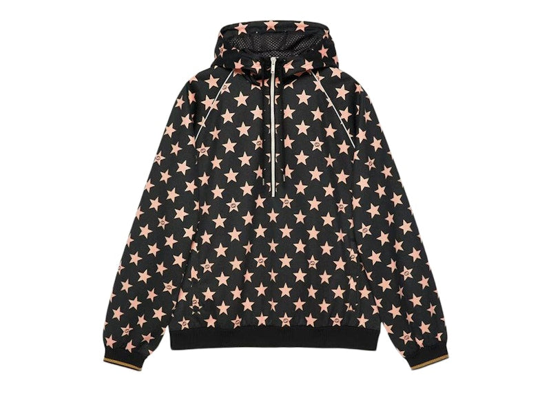 Gucci All Over Half Zip Jacket Black Pink