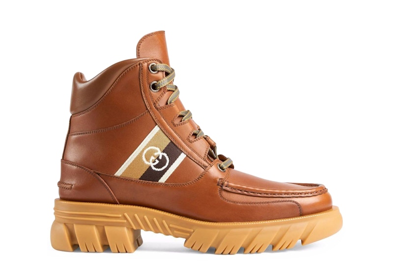 Gucci Ankle Boot with Interlocking G Brown