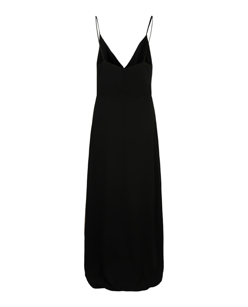 Gucci Asymmetric Silk Dress Black Gold