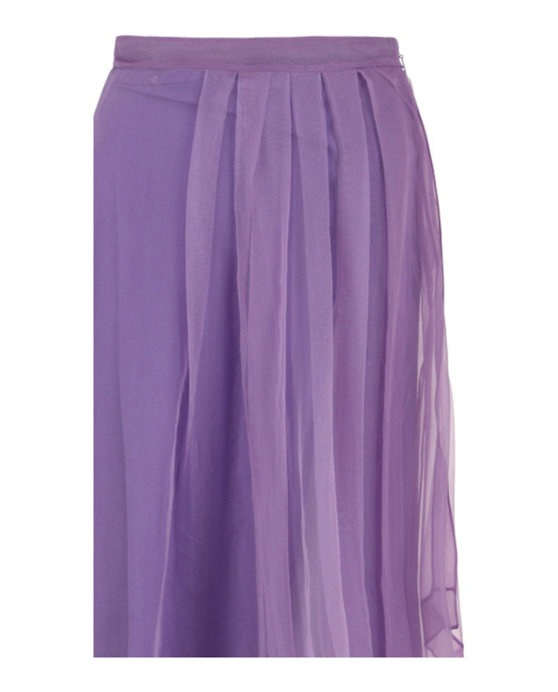 Gucci Asymmetrical Mesh Midi Skirt Light Purple