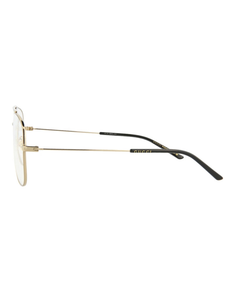 Gucci Aviator-Frame Metal Optical Frames Gold Gold Transparent (GG0442O-30006433-002)