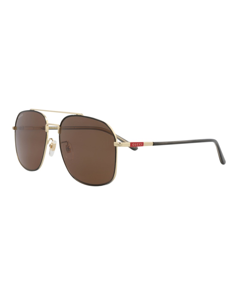 Gucci Aviator-Frame Metal Sunglasses GOLD HAVANA BROWN (GG1351S-30013912-004)