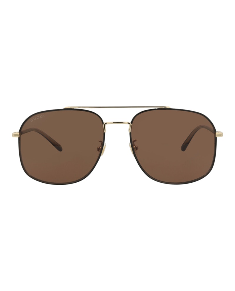 Gucci Aviator-Frame Metal Sunglasses GOLD HAVANA BROWN (GG1351S-30013912-004)