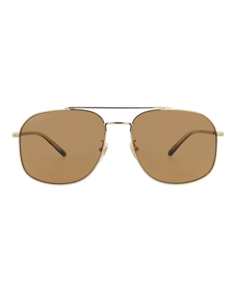 Gucci Aviator-Frame Metal Sunglasses GOLD HAVANA BROWN (GG1351S-30013912-005)